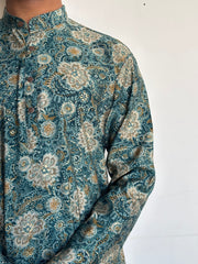 Green Paisley Hand Block Printed Kurta
